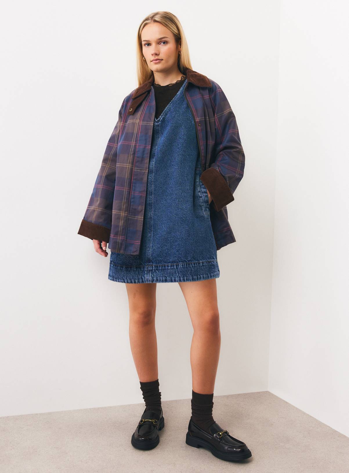 Mid Denim V-Front Mini Dress 12 - Image 2